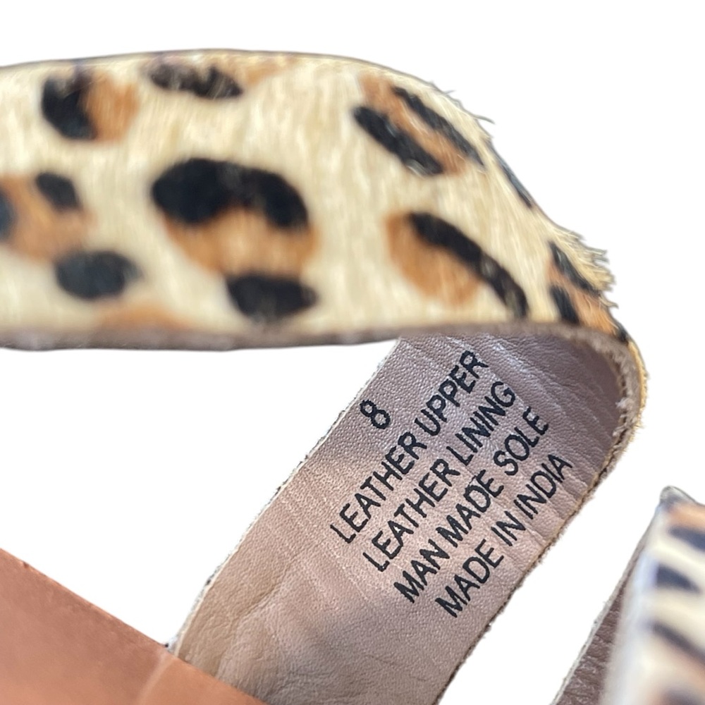 ABLE Leopard Print and Black Suede Sandals Size 8 - Picture 11 of 17